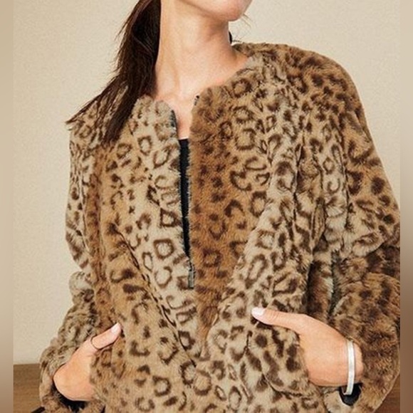 Women’s STUDIO 1886 cheetah print faux Fur zipped Jacket size medium (8-10) - Picture 2 of 14
